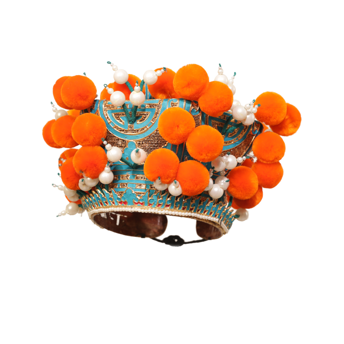   金硬罗帽 杏黄绒球