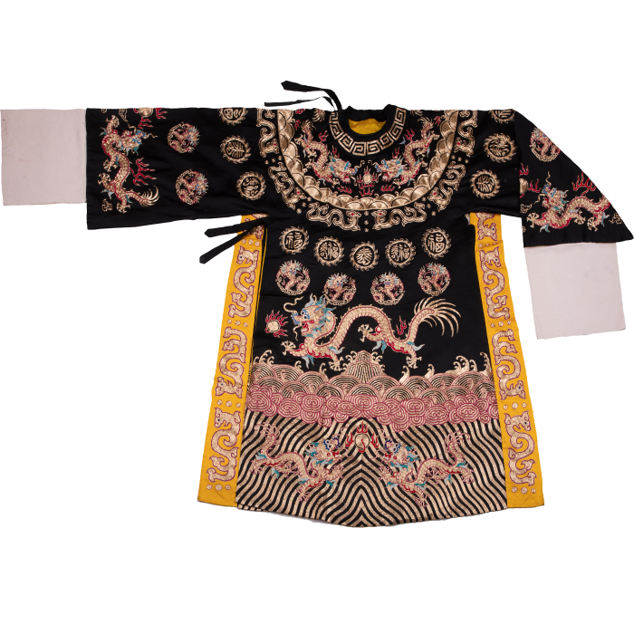   黑间金绣走龙蟒