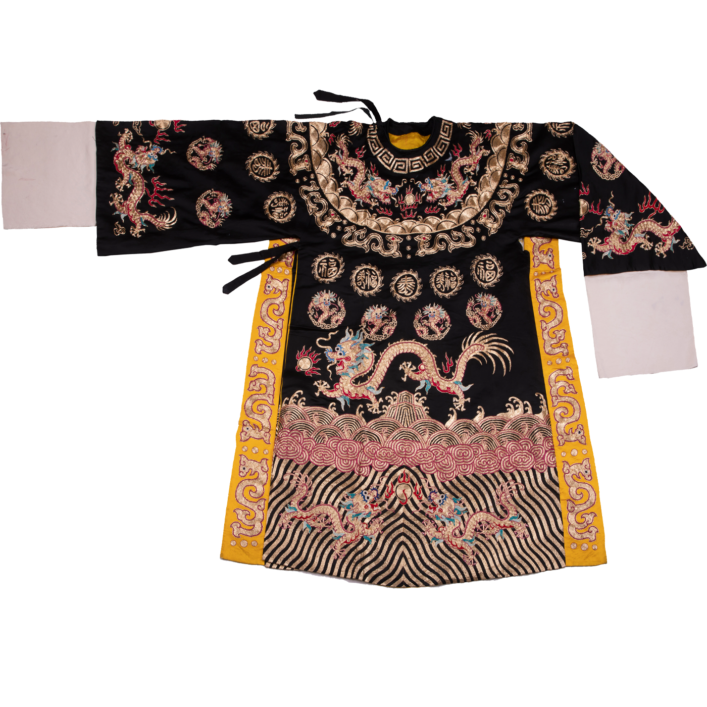   黑间金绣走龙蟒