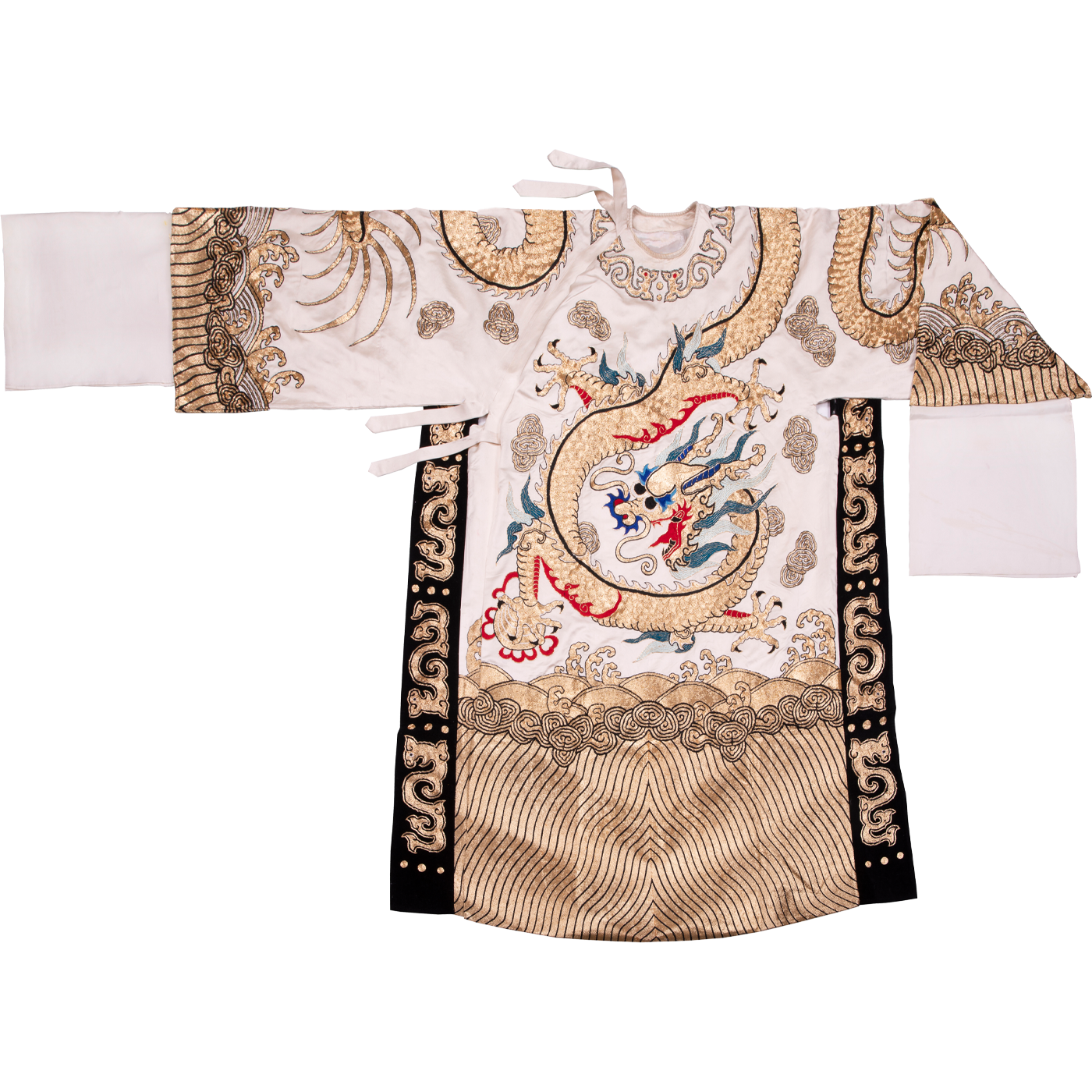   白平金绣行龙蟒