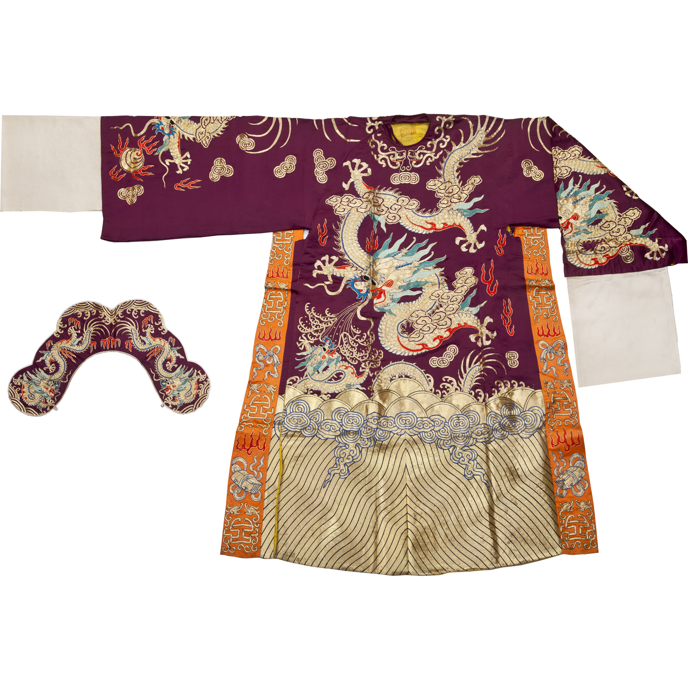   紫平金绣行龙蟒