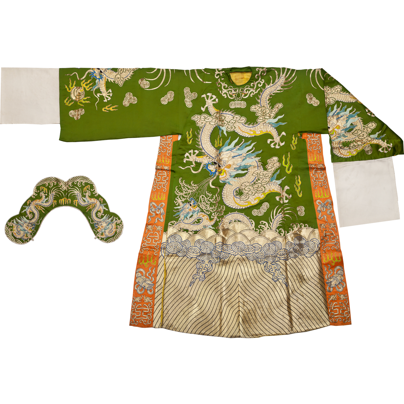   香色平金绣行龙蟒