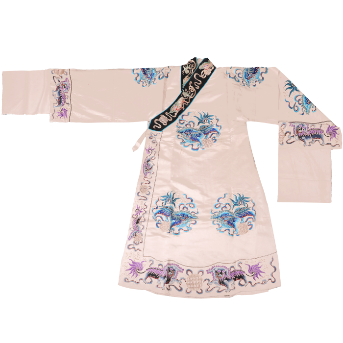   白团狮子滚绣球开氅