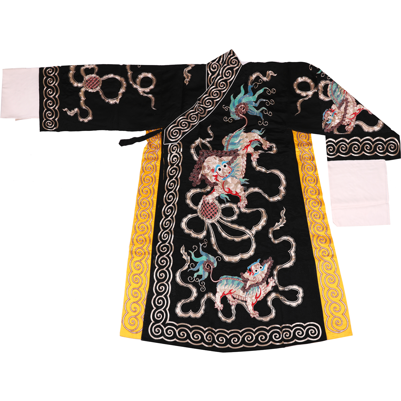   黑狮子滚绣球开氅