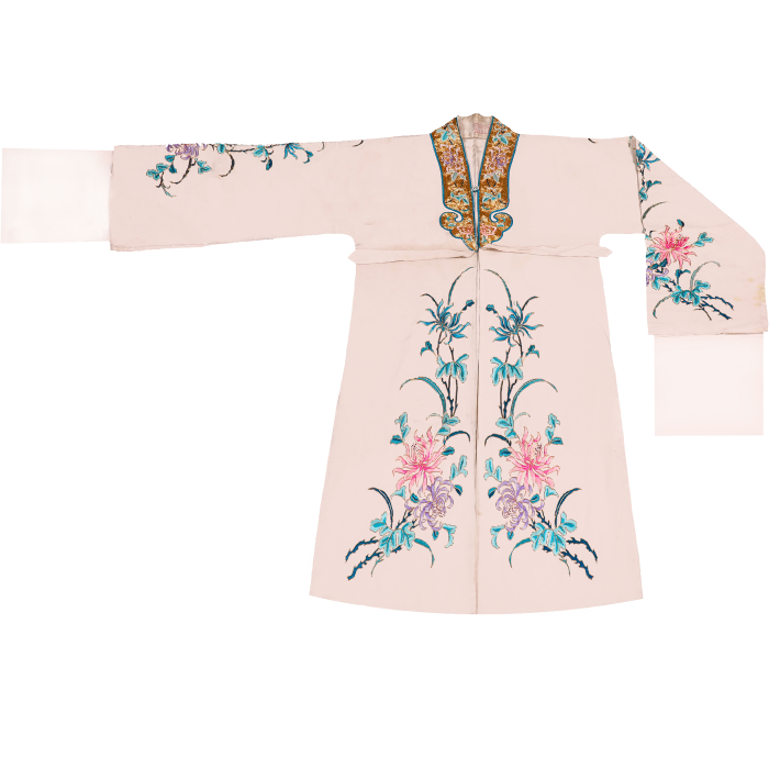   粉绣彩菊花女披