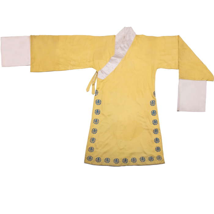   明黄团万字圈边褶子