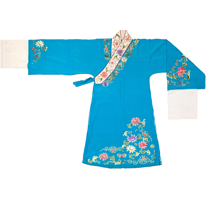   皎月绣栀子花男褶子