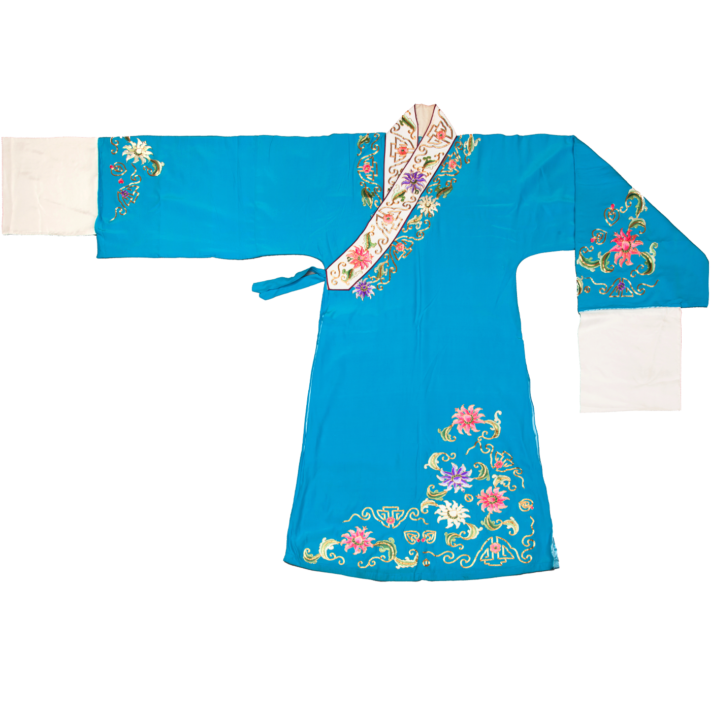   皎月绣栀子花男褶子