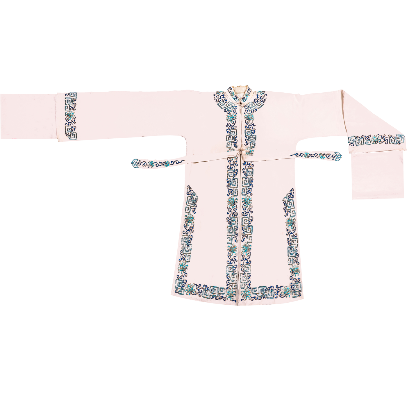   白绣菊花圈边女褶子