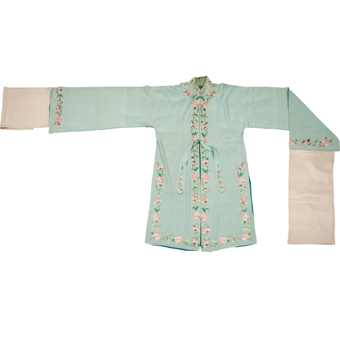   湖色圈花边女褶子