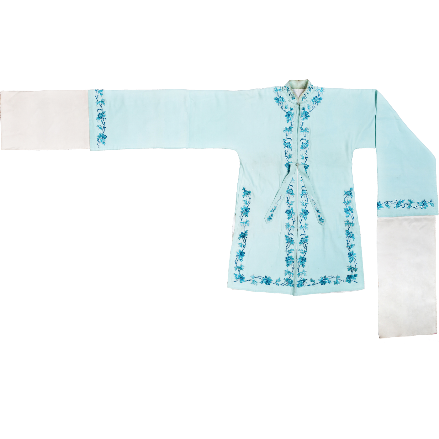   湖色圈花边女褶子