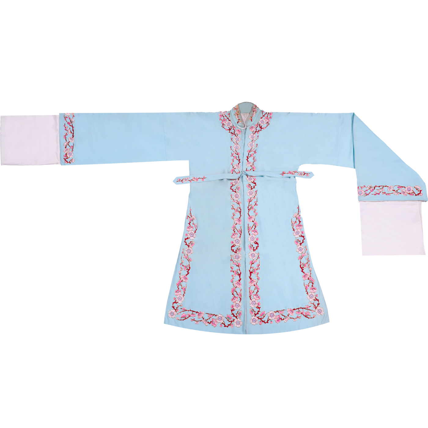   湖色圈梅花边女褶子