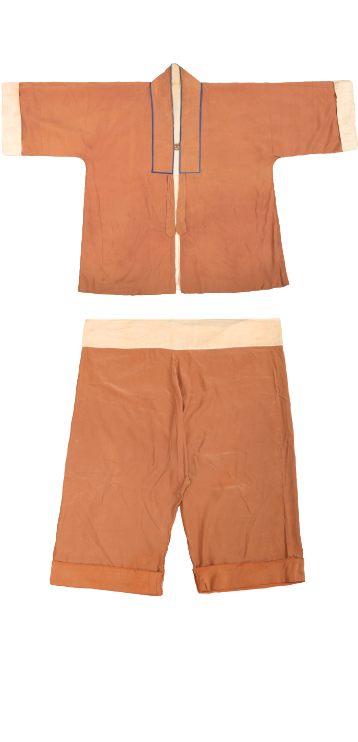   驼色布茶衣裤 1