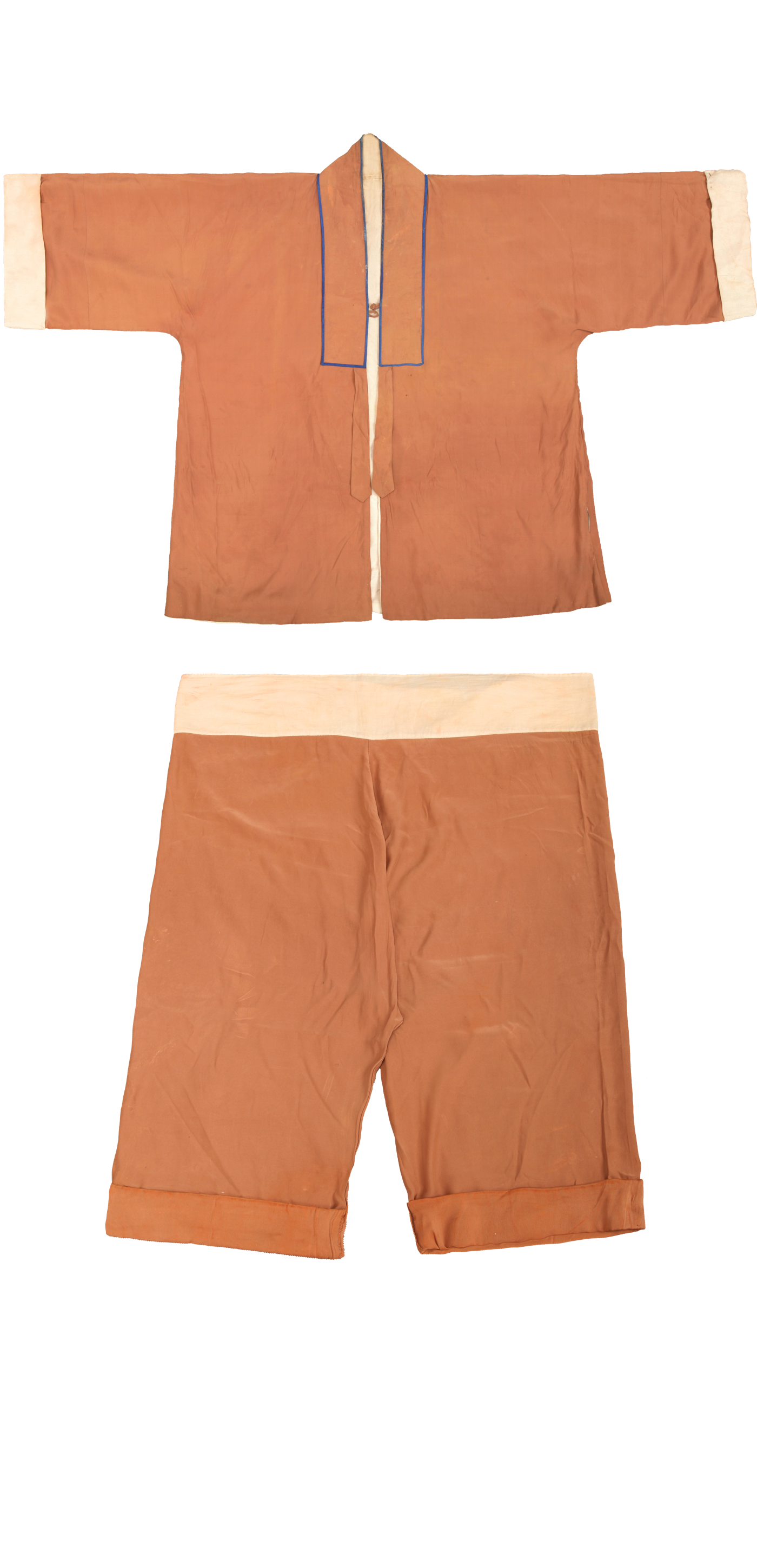   驼色布茶衣裤 1