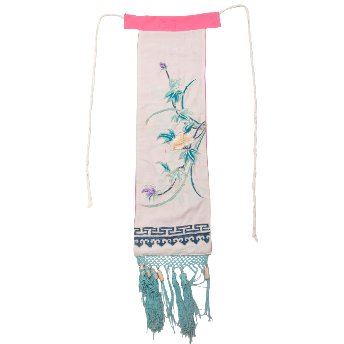   白绣兰花四喜带