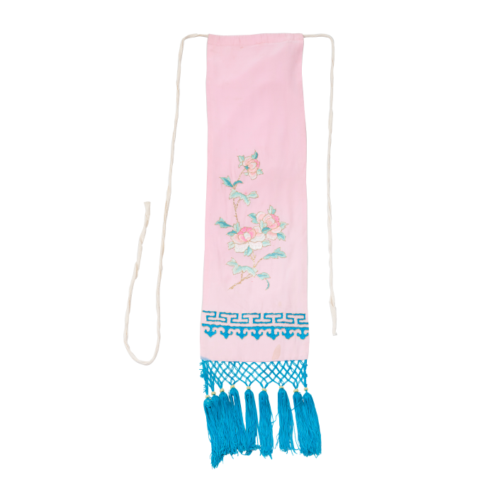   白绣兰花四喜带