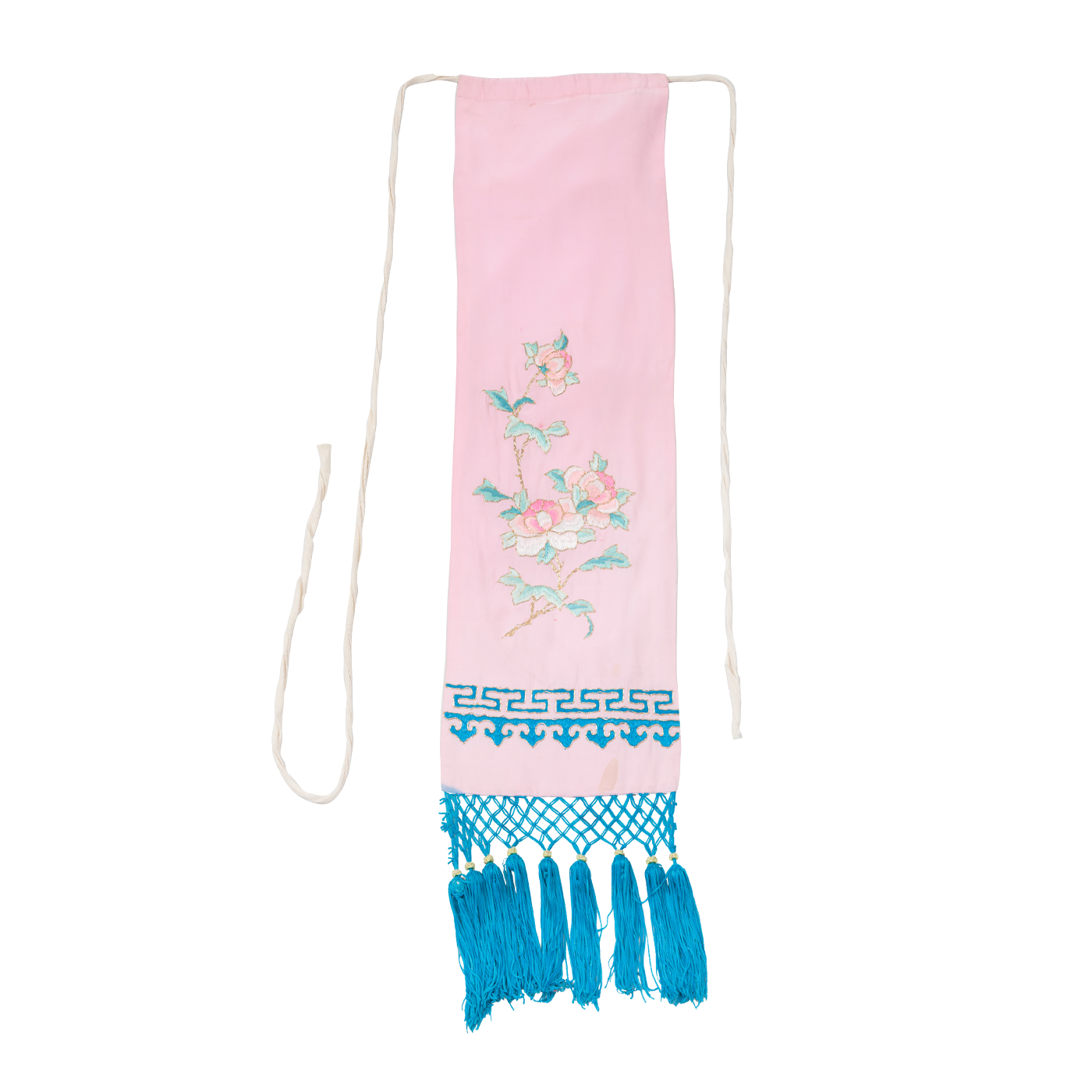   白绣兰花四喜带