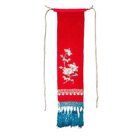   白绣兰花四喜带