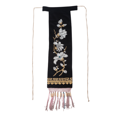   白绣兰花四喜带