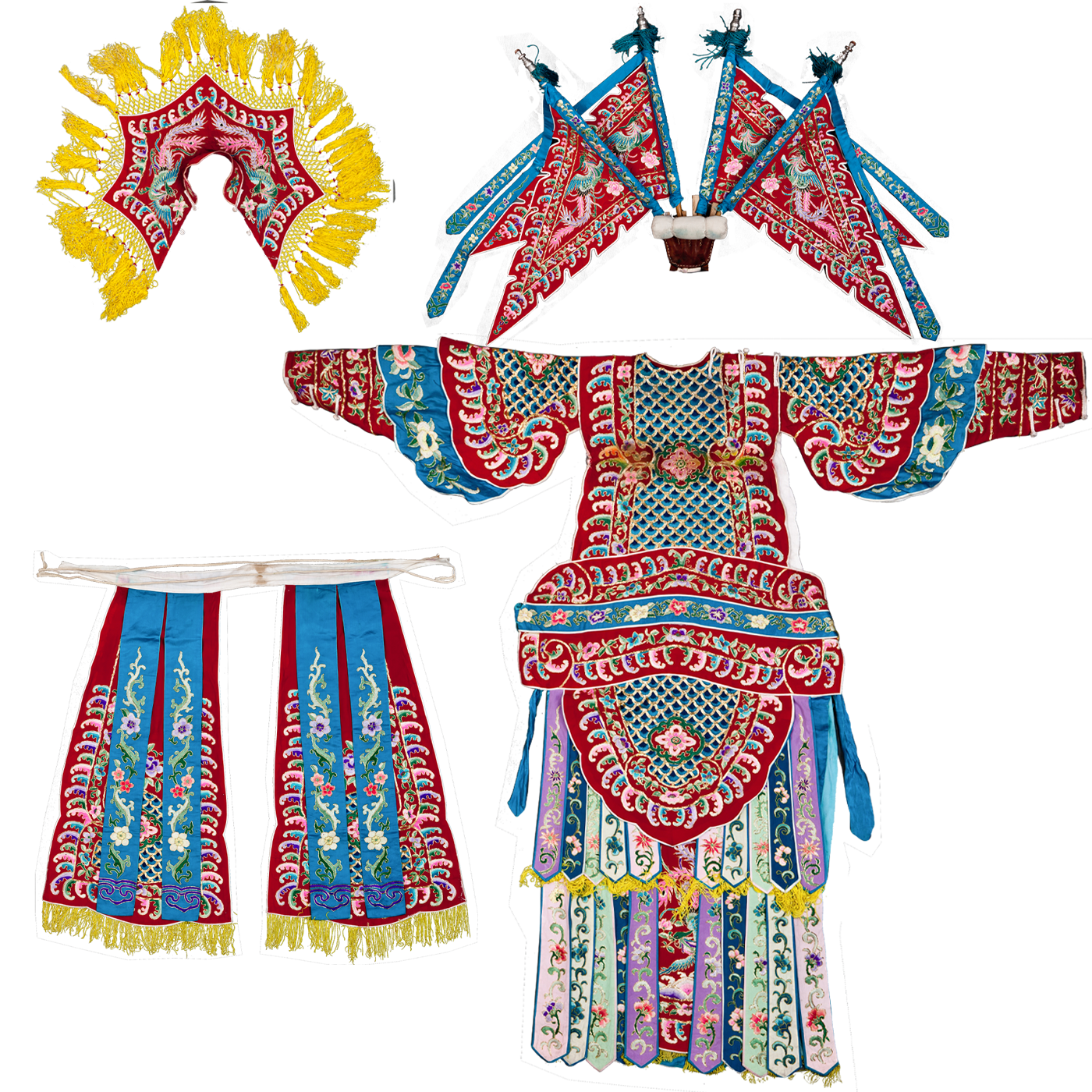   红女靠 含下甲 云肩 靠旗