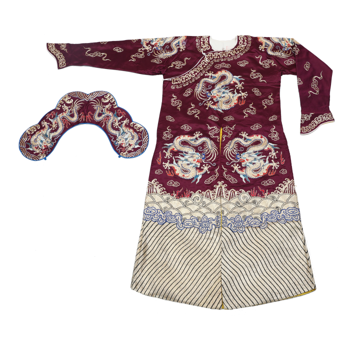   紫平金团龙水箭衣