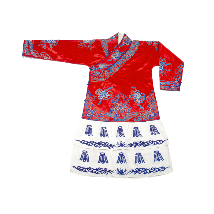   红缎绣八宝抱衣裤