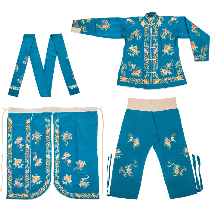   皎月绣迎春花打衣裤  含战裙 腰箍