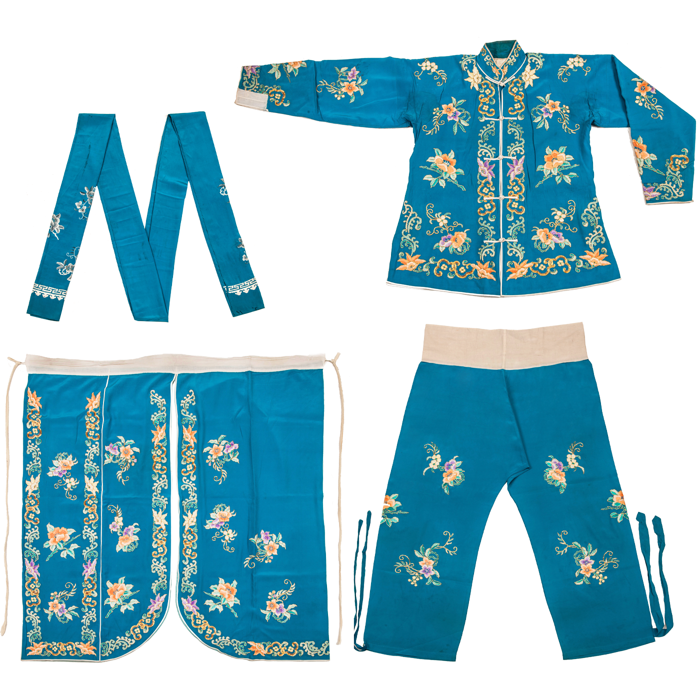   皎月绣迎春花打衣裤  含战裙 腰箍