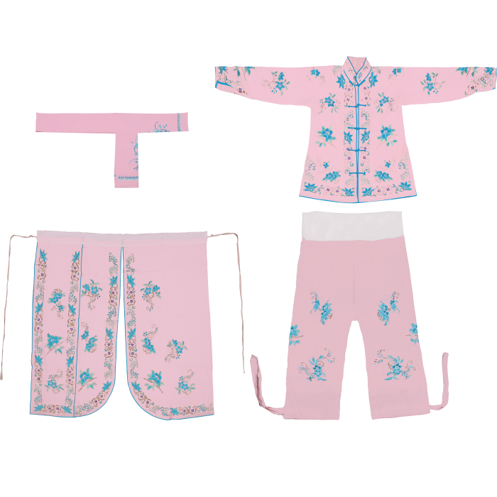   粉绣迎春花打衣裤  含战裙 腰箍