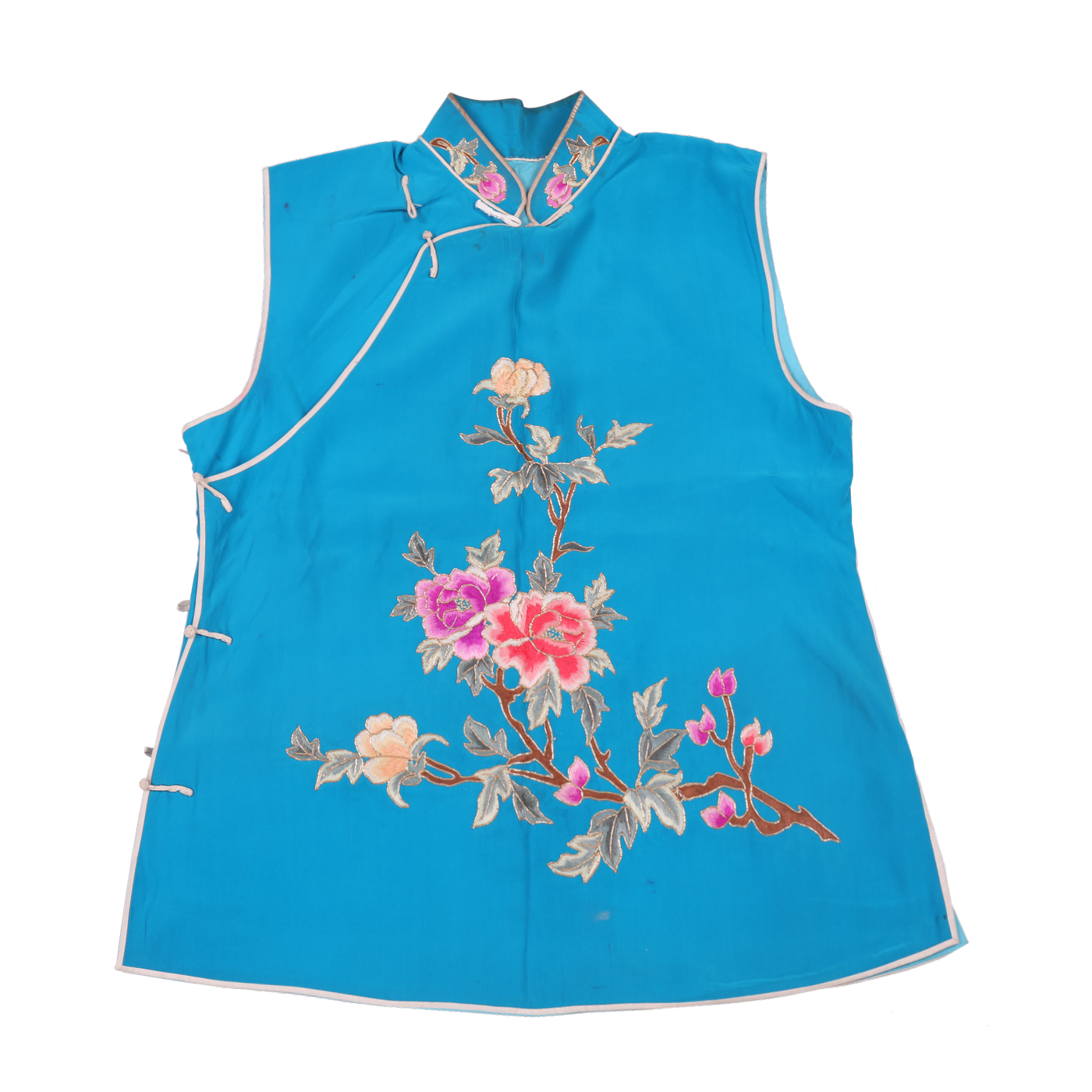   皎月绣牡丹花小坎肩