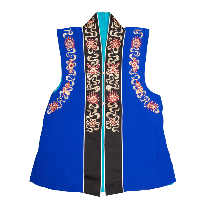   红绣栀子花大坎肩