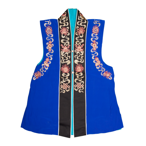   红绣栀子花大坎肩