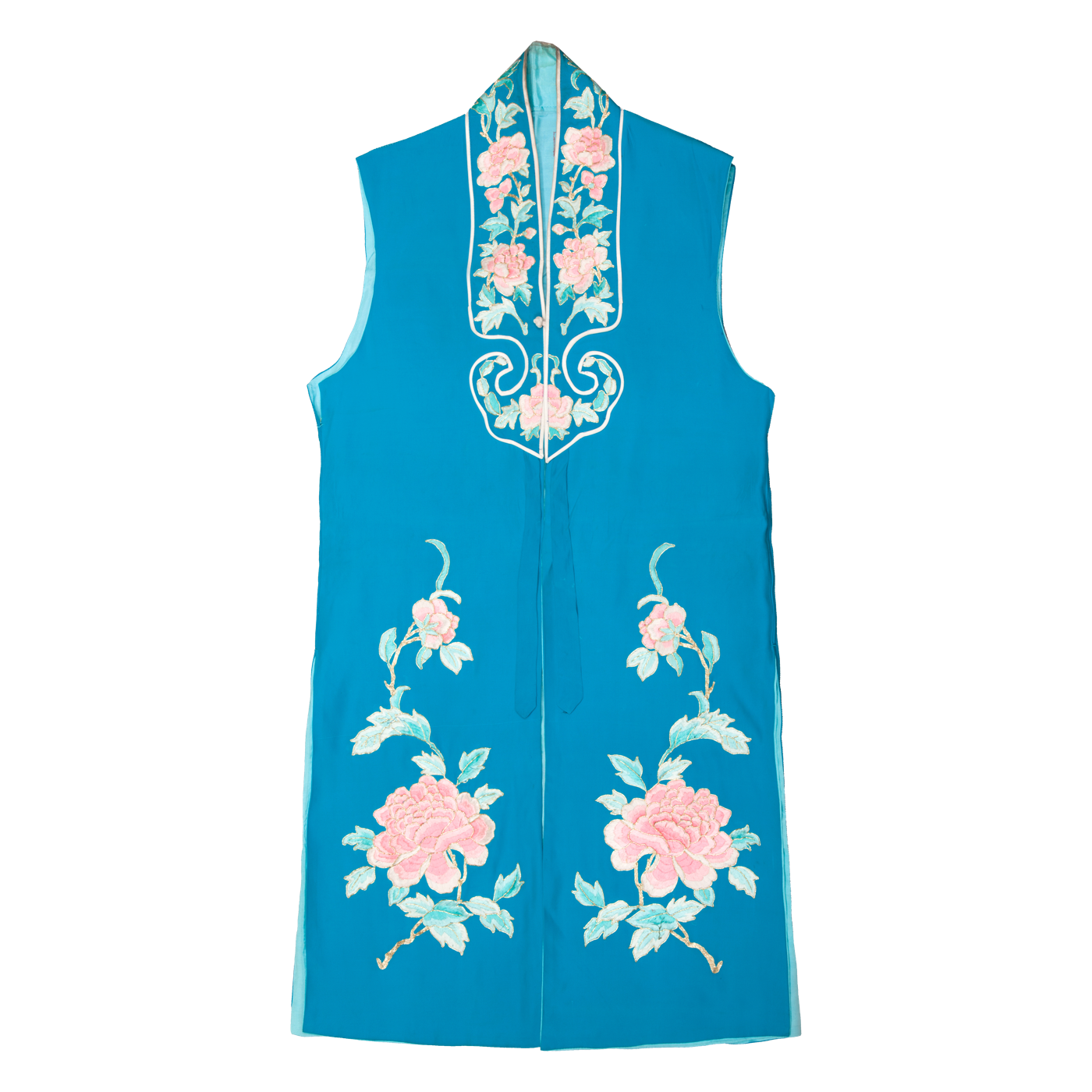  皎月绣牡丹花大坎肩