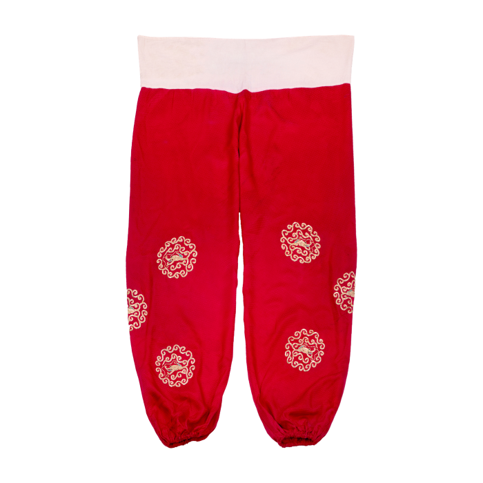   红团花收腿彩裤