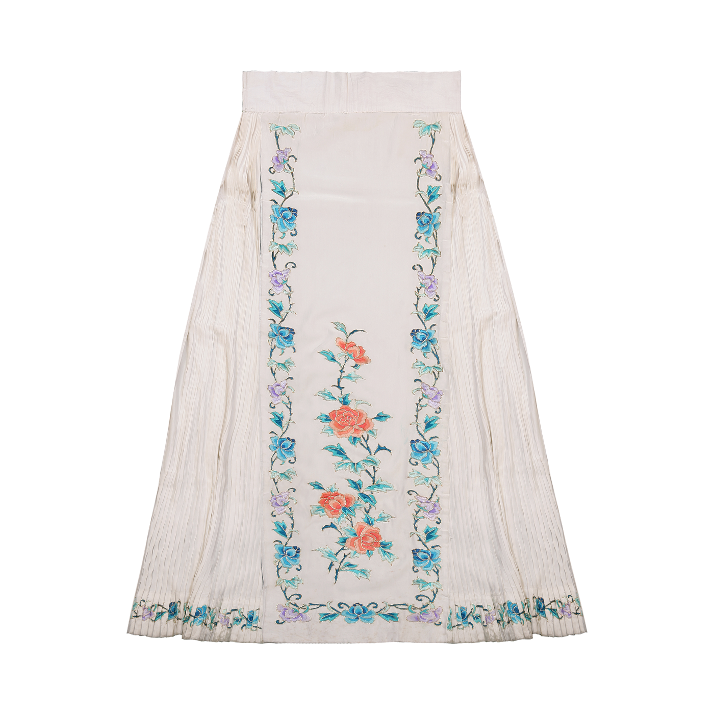   白绣牡丹花腰包