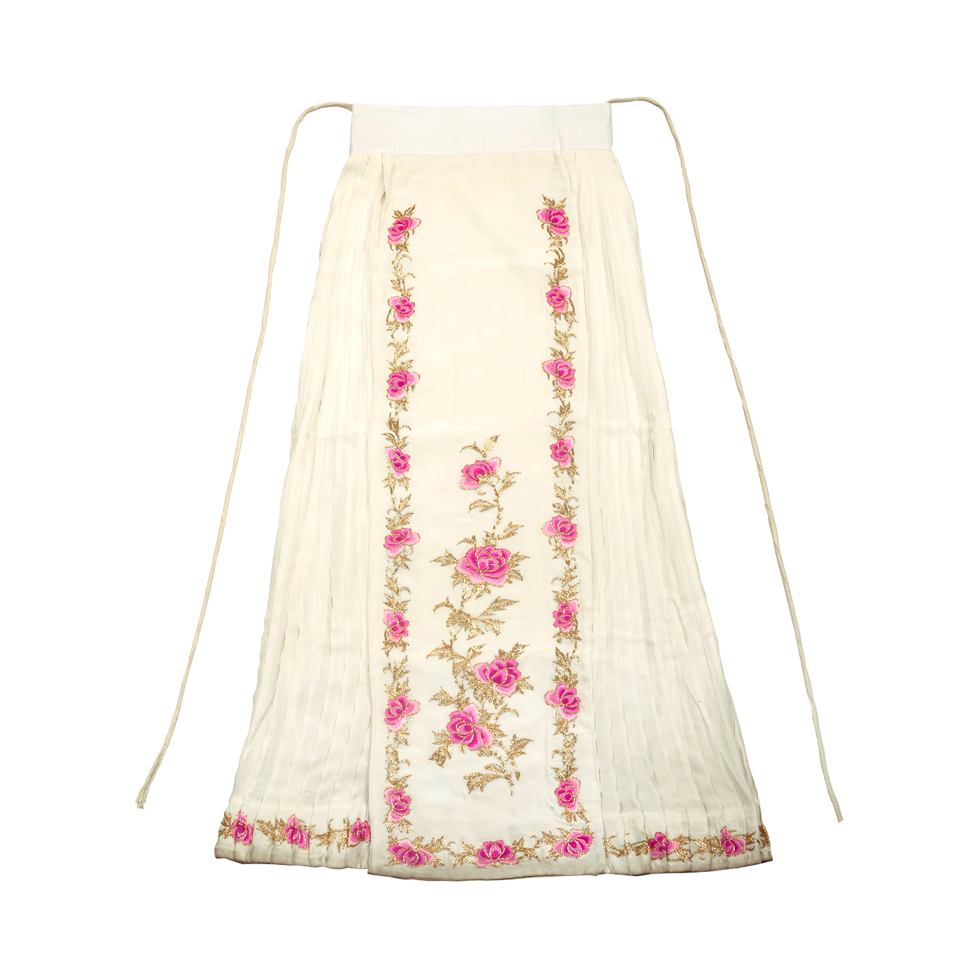   白绣牡丹花金叶腰包