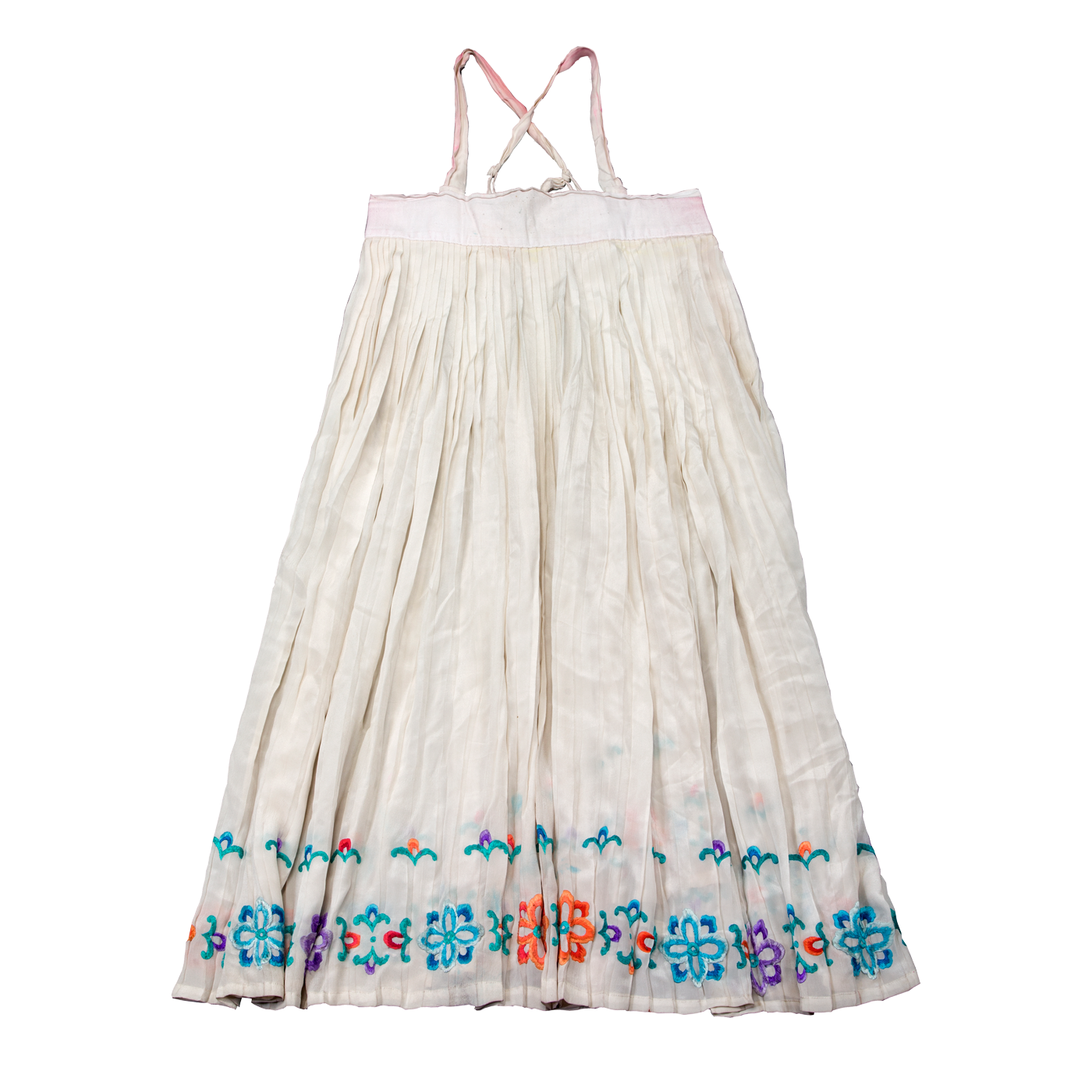   白绣四角花上腰包